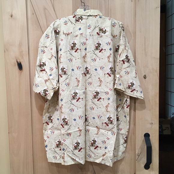 Golf Print Mens Shirt 2X - Picture 3 of 7